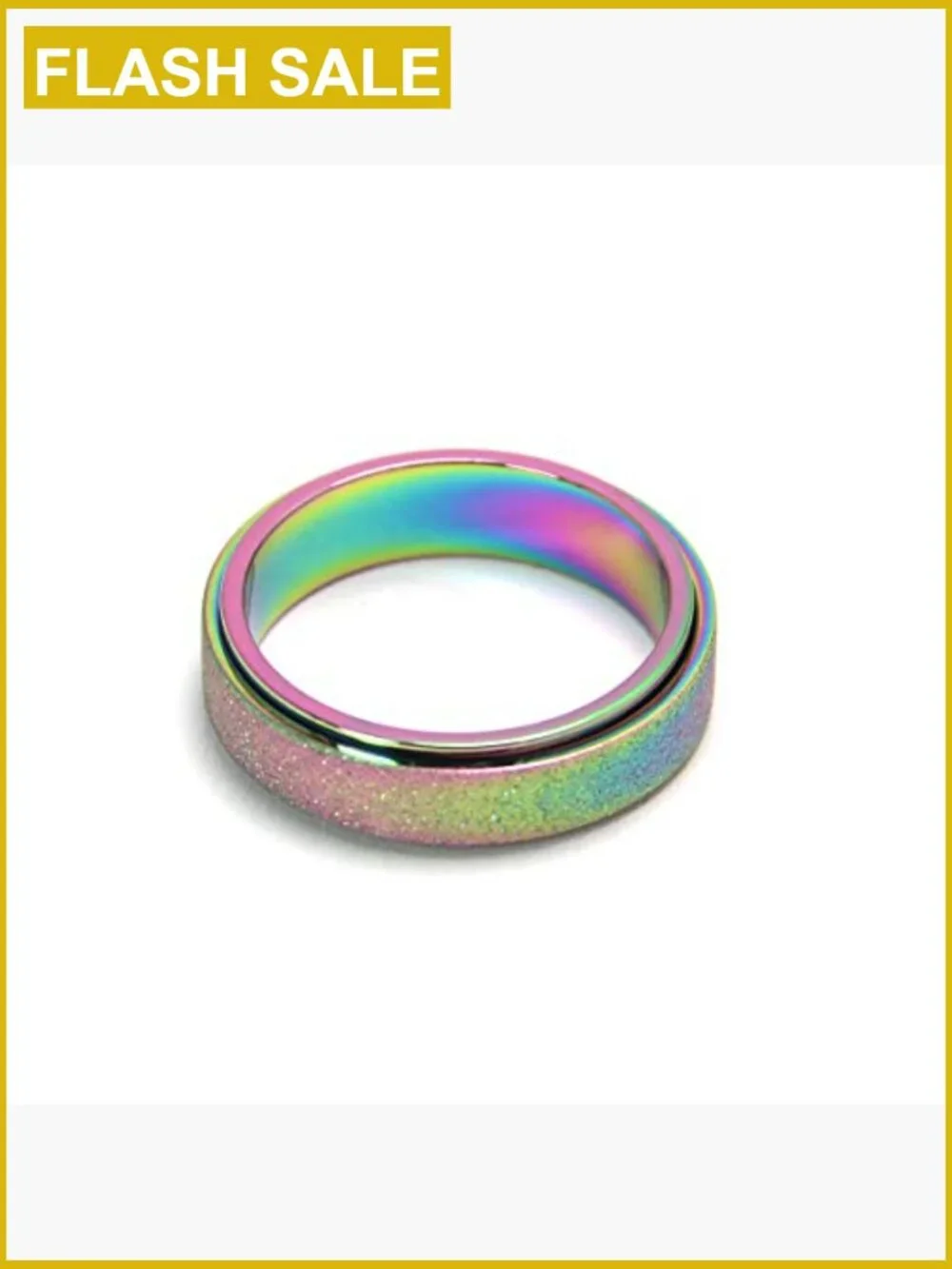 Spinner Anxiety Ring Fidget Ring Stainless Steel Size 6-12 6mm Width